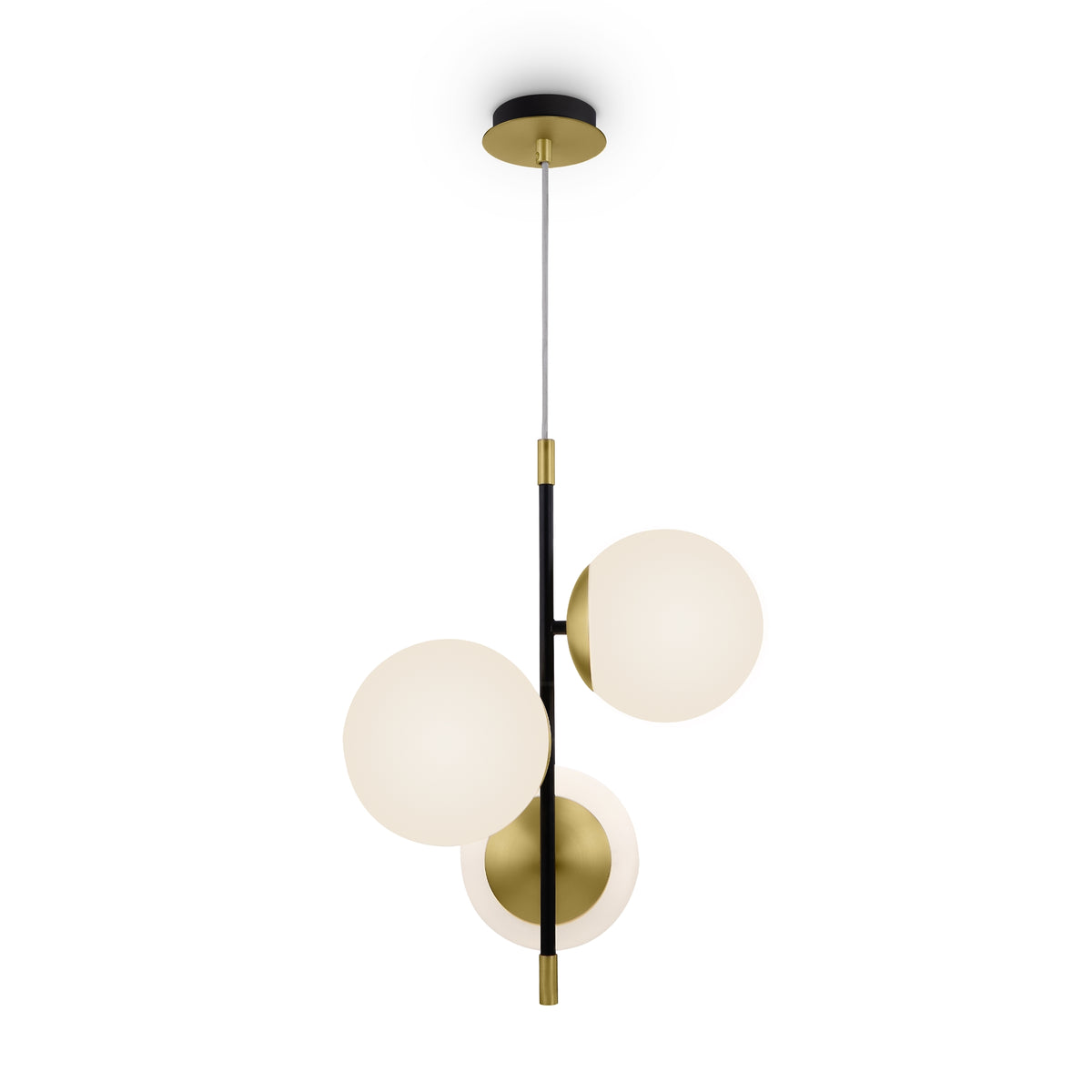 Lampada a sospensione Nostalgia - Maytoni - Nero e oro - MOD048PL-03G