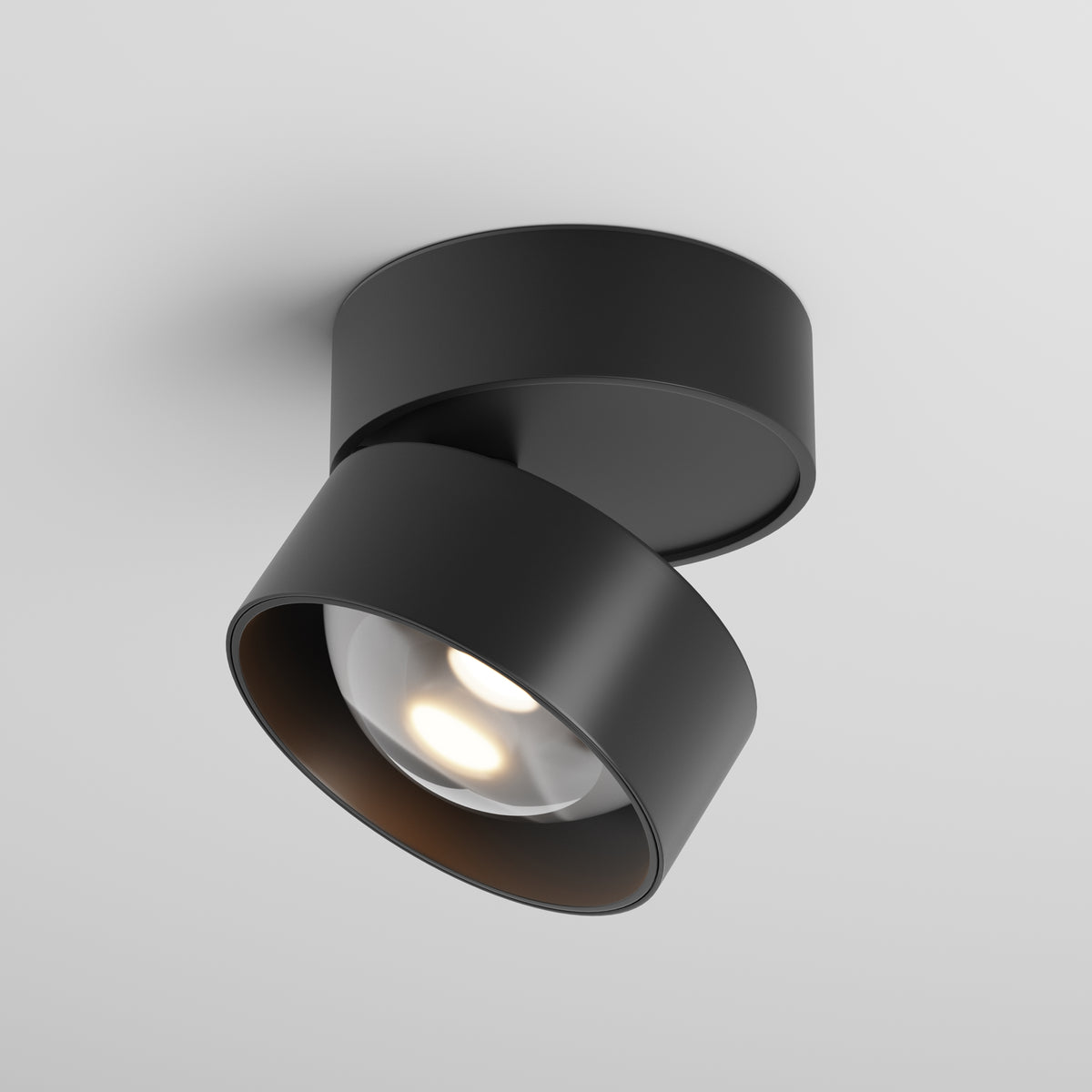 Lampada da soffitto Lens - Maytoni - Nero - C220CL-12W3K-B