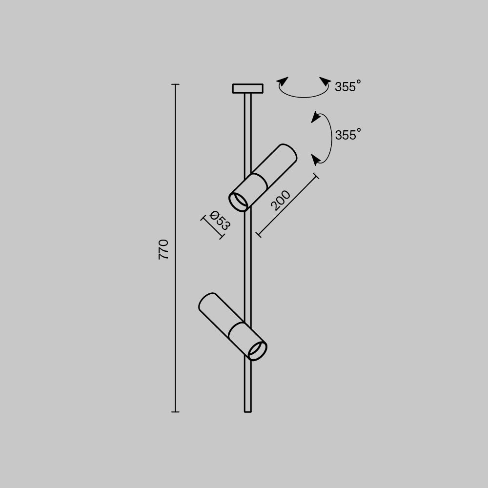 Lampada da soffitto Elti GU10 2x10W - Maytoni - Nero - C021CL-02B