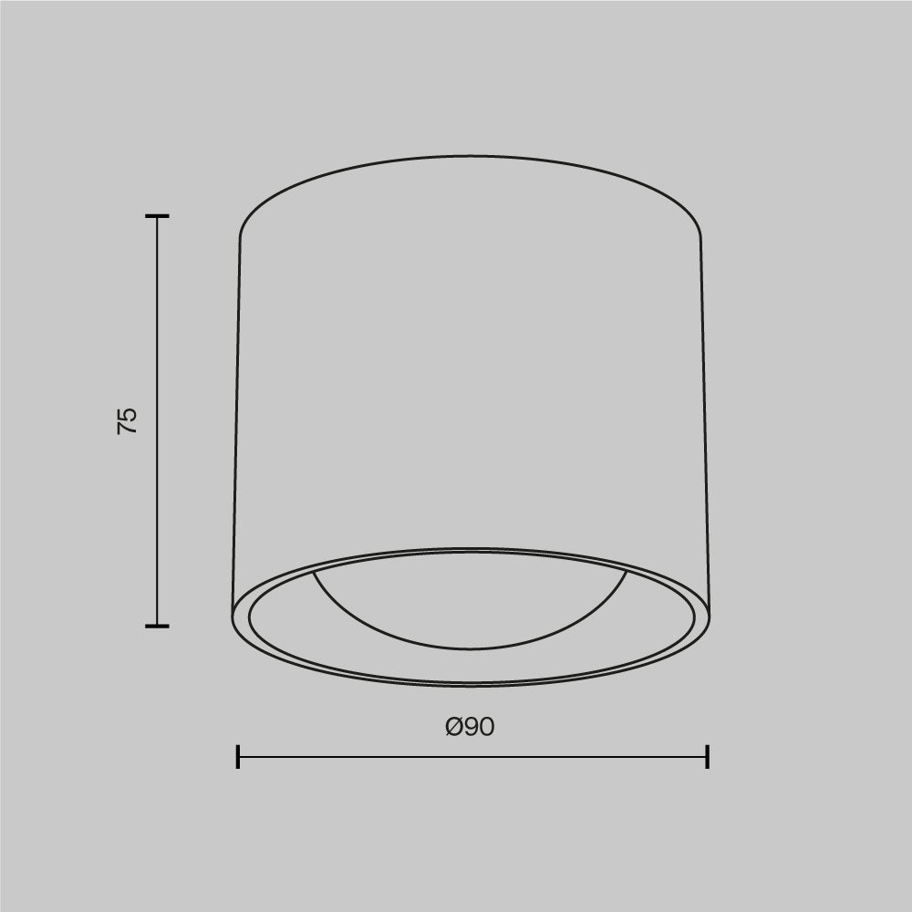 Lampada da soffitto Lens - Maytoni - Nero - C217CL-15W3K-B