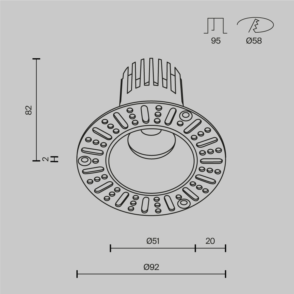 Faretto da incasso Dip - Maytoni - Nero - DL119-10W-3K-TRS-B