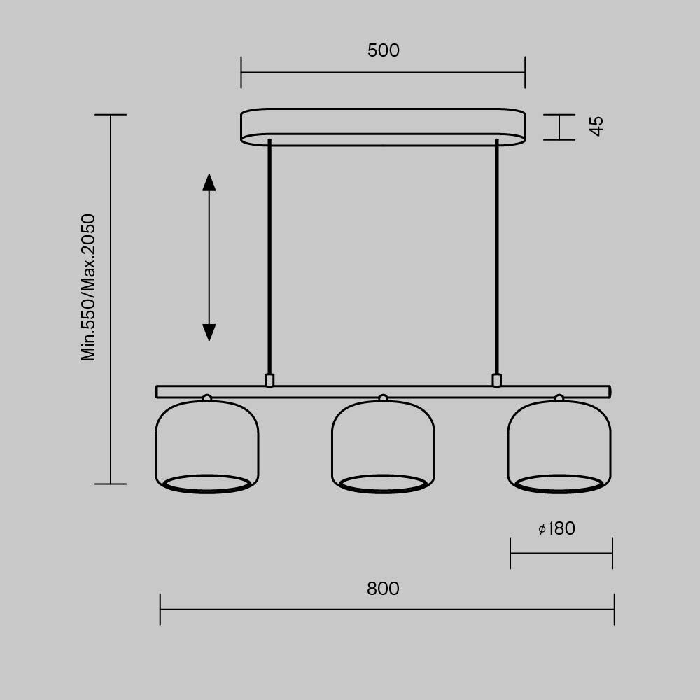 Lampada a sospensione Spirito - Maytoni - Nero - MOD286PL-L12B3K