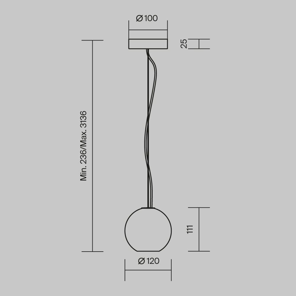 Lampada a sospensione Basic Texture - Maytoni - Bianco - MOD461PL-01W