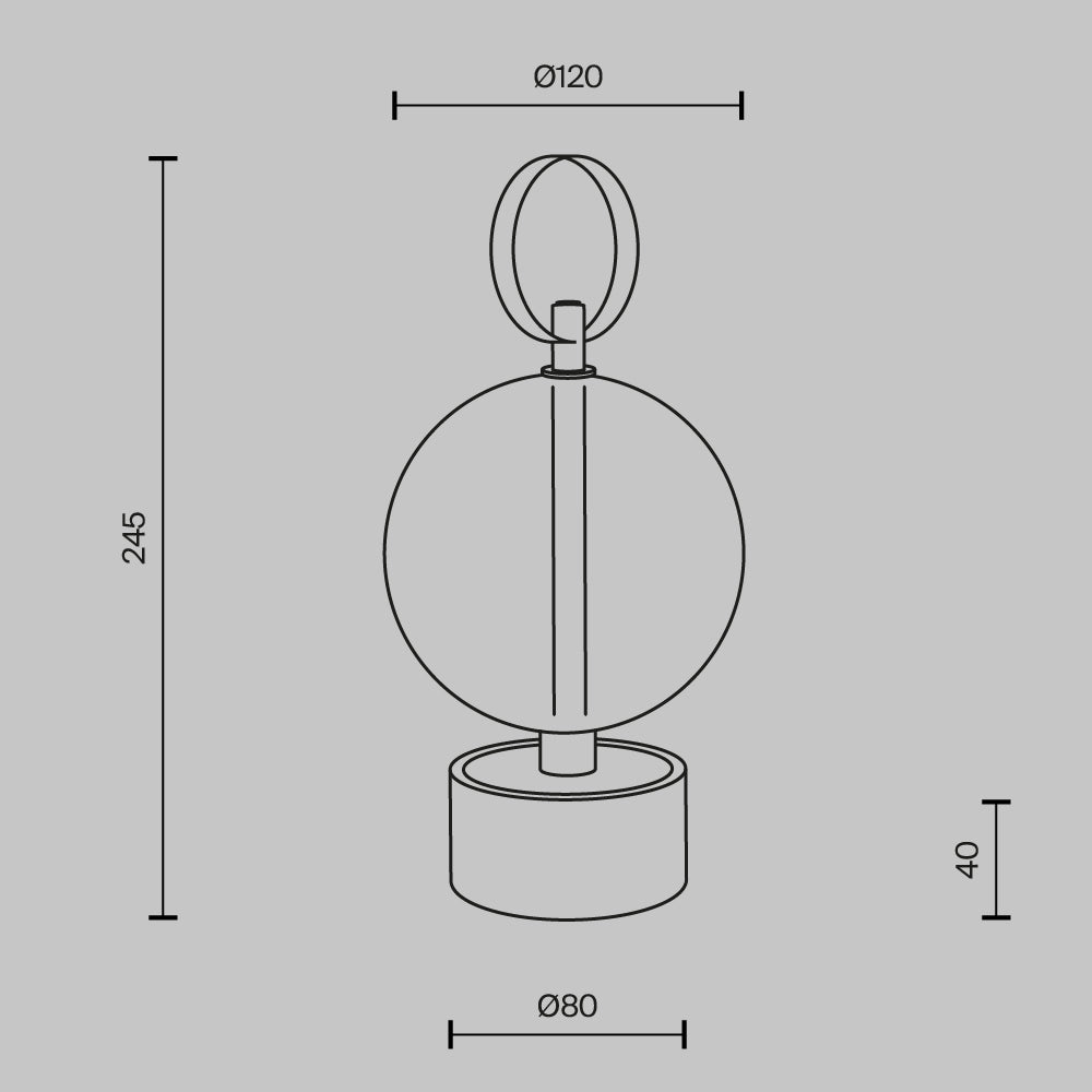 Lampada da tavolo ricaricabile Double Moon - Maytoni - Nero - MOD478RL-L3B3K