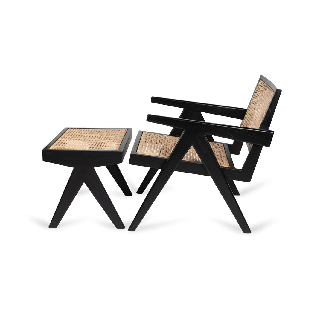 Footstool Easy Lounge Jean - Charcoal Black - Pierre Jeanneret Edition