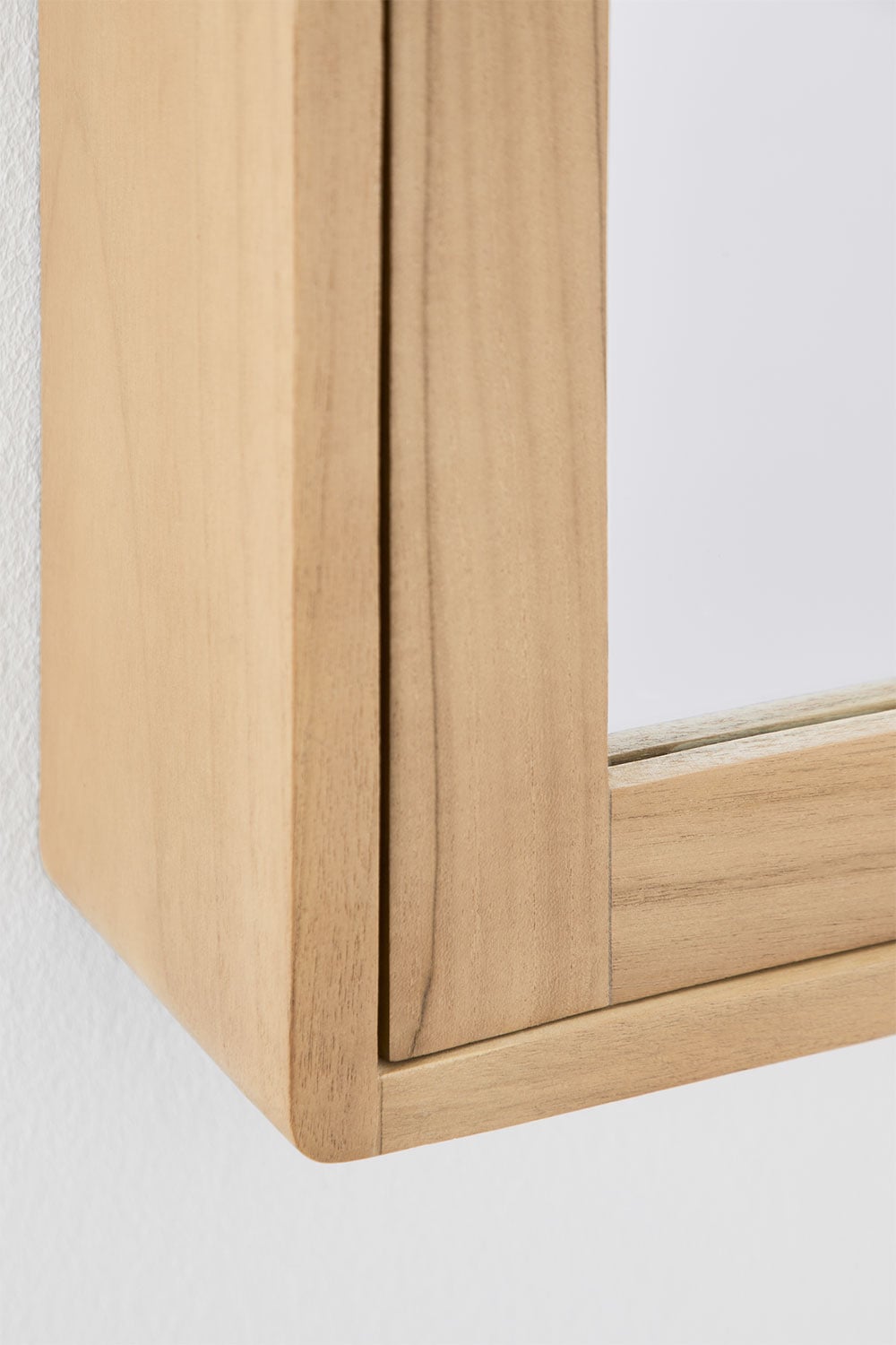 Ian - Pensile bagno con specchio 60x60 cm in legno di teak