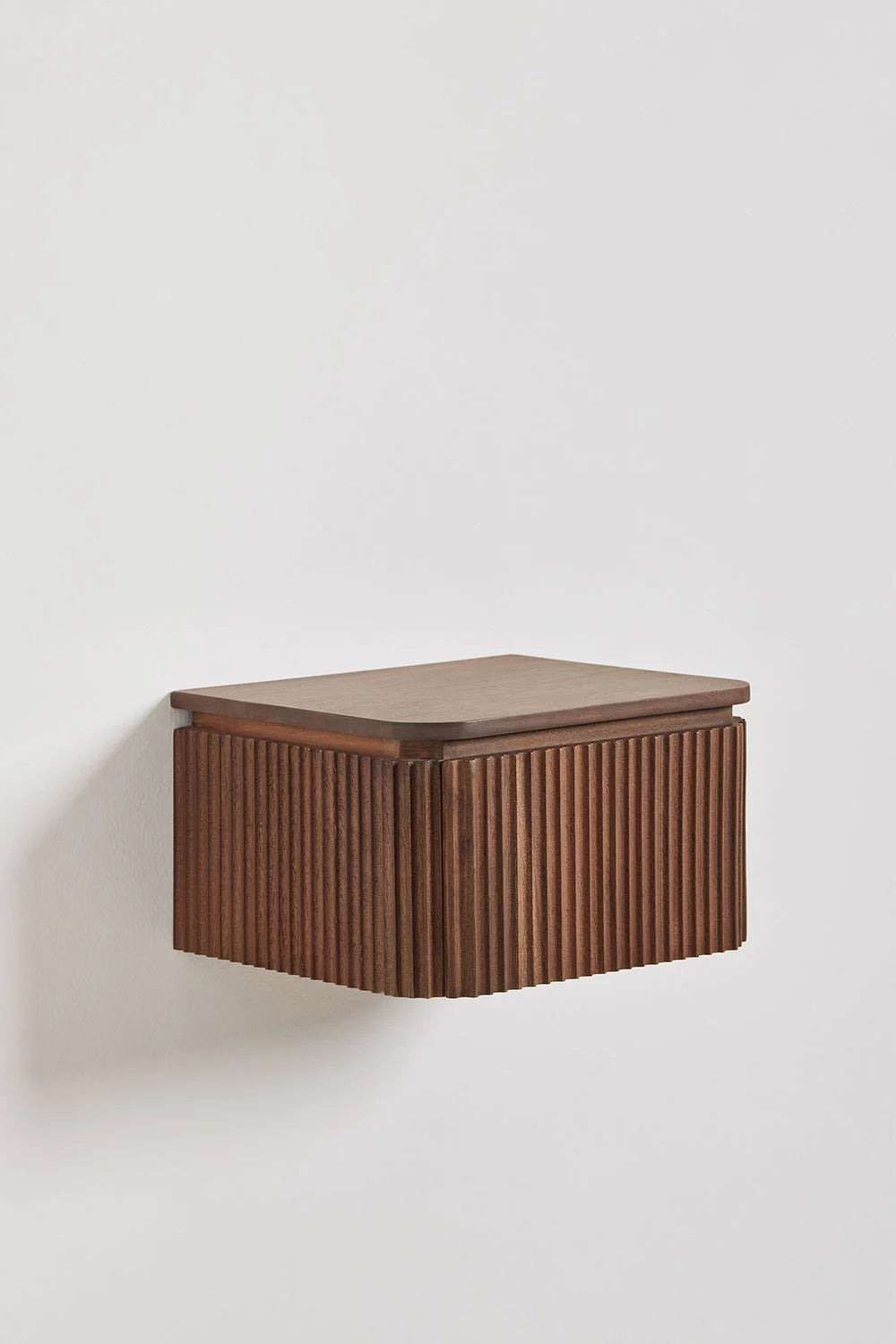 Biljandi - Comodino sospeso rettangolare 35x30 cm in legno di acacia