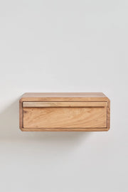 Nordilan - Comodino sospeso rettangolare 40x30 cm in legno di acacia