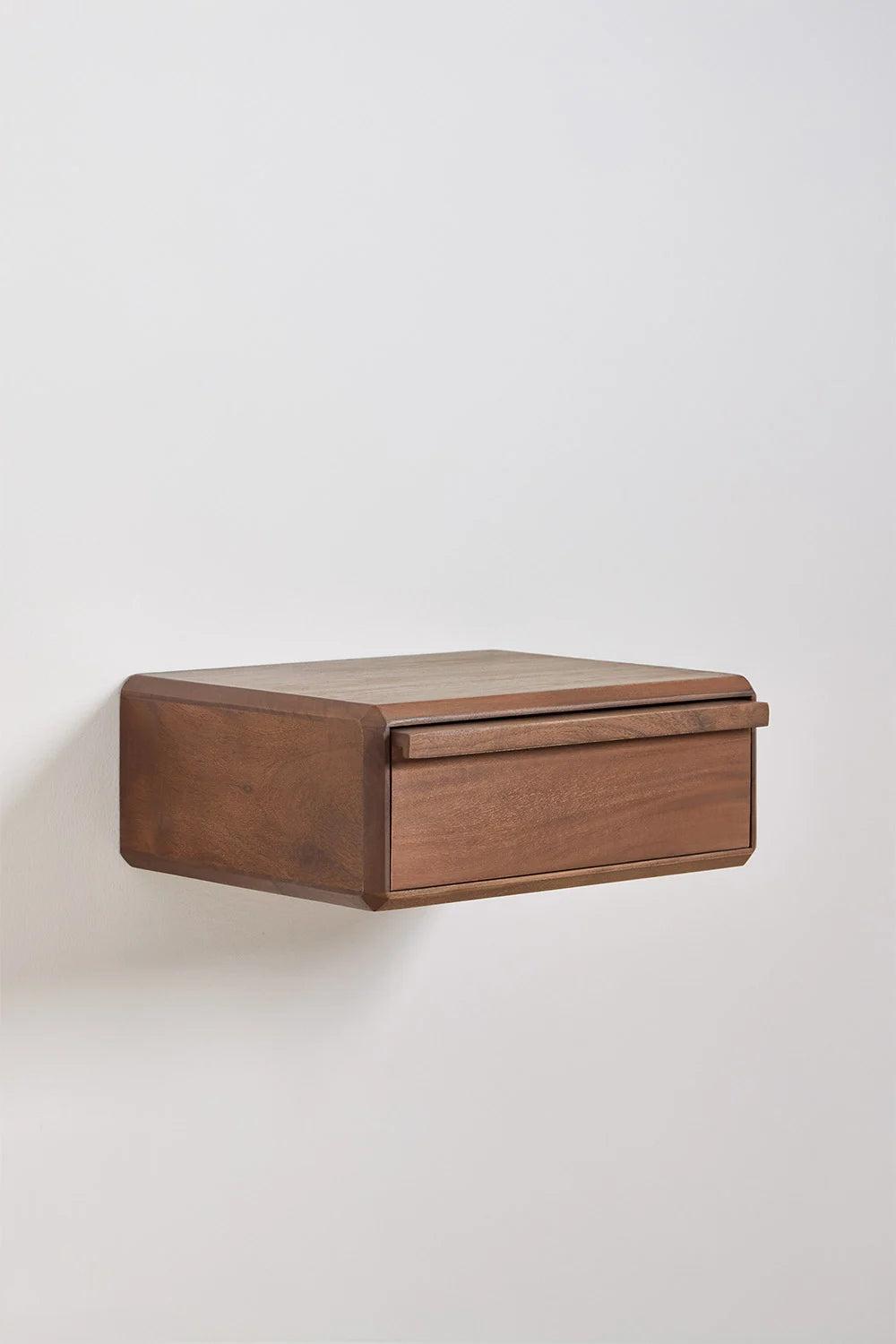 Nordilan - Comodino sospeso rettangolare 40x30 cm in legno di acacia