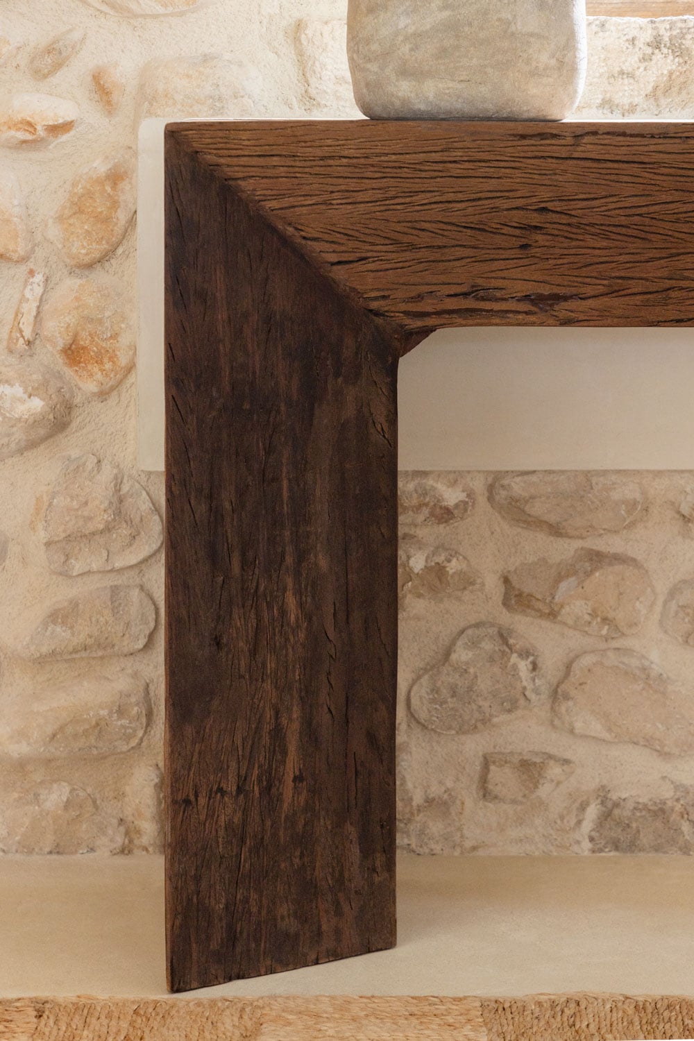 Juvira - Consolle ingresso 150x35 cm in legno riciclato