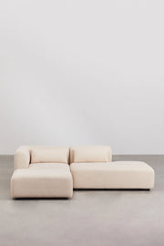 Fogler - Divano componibile angolare in 2 pezzi con chaise longue destra e pouf