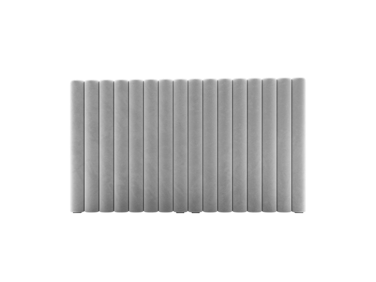Testata in Velluto, "Mistero", 160x13x95 - Grigio Chiaro