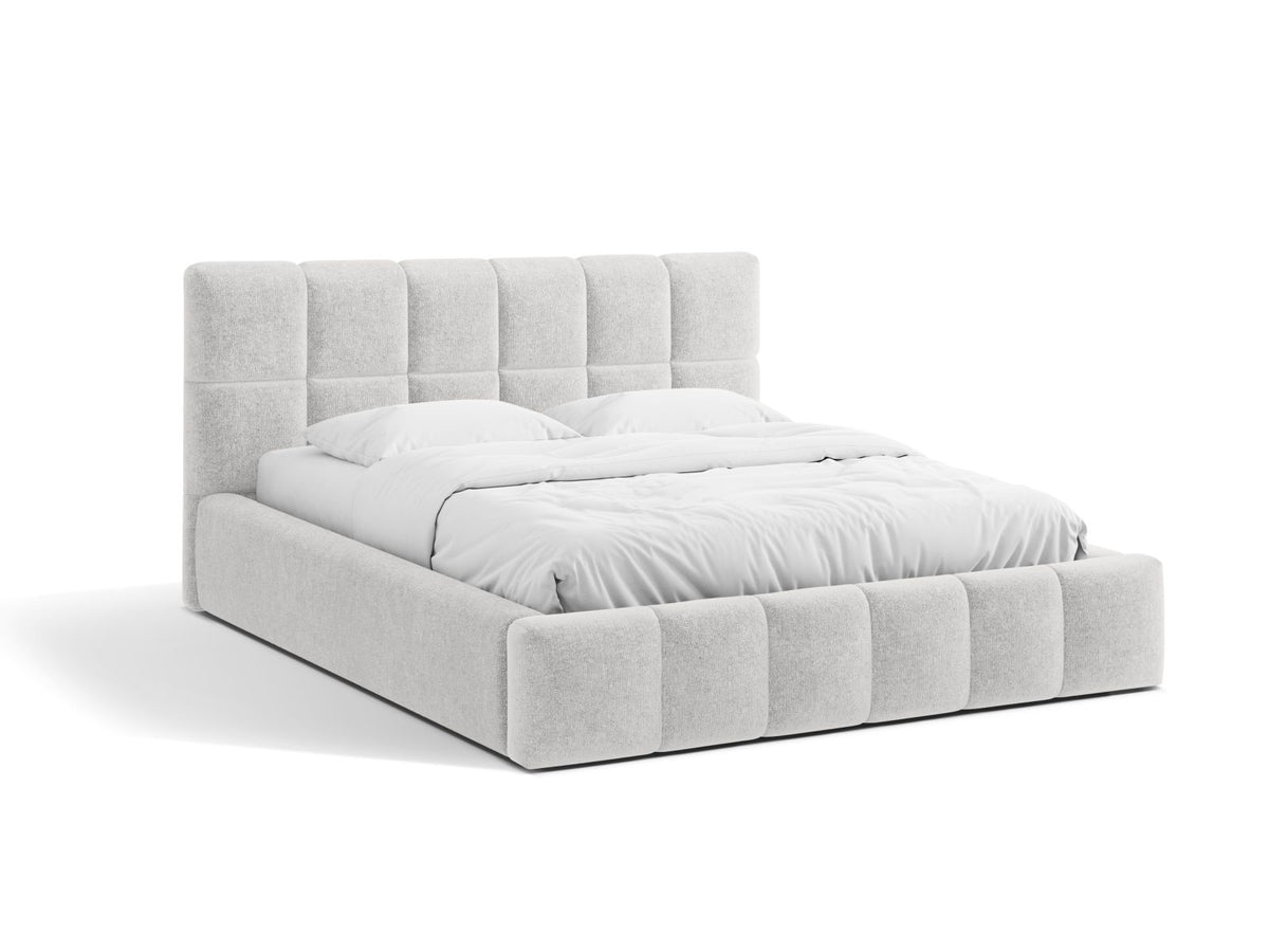 Letto Contenitore con Testata Bellis - Argento 200x200