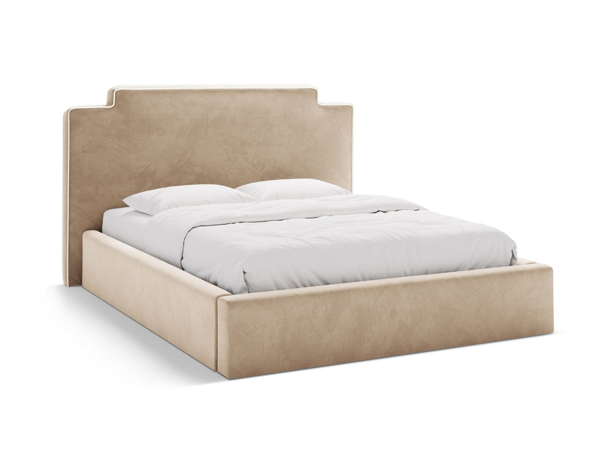 Letto Contenitore con Testata Princess - Avorio, Beige Mandorla 180x200