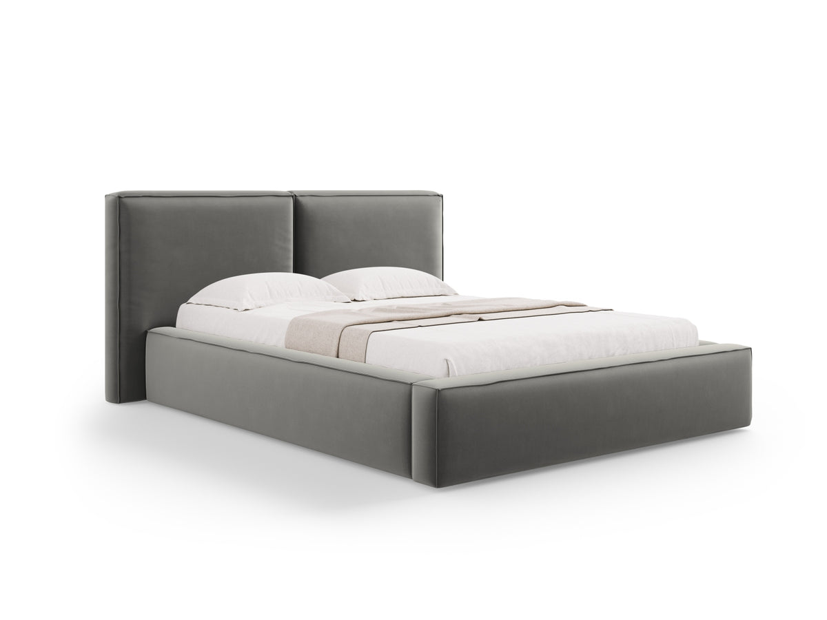 Letto contenitore con testiera doppia, "Jodie", 228x194x97,5