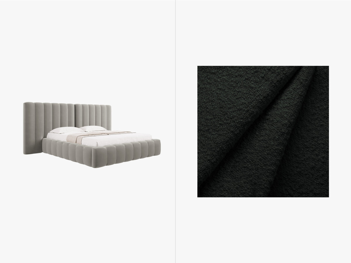 Letto Contenitore con Testata Doppia Kelp - Nero 180x200