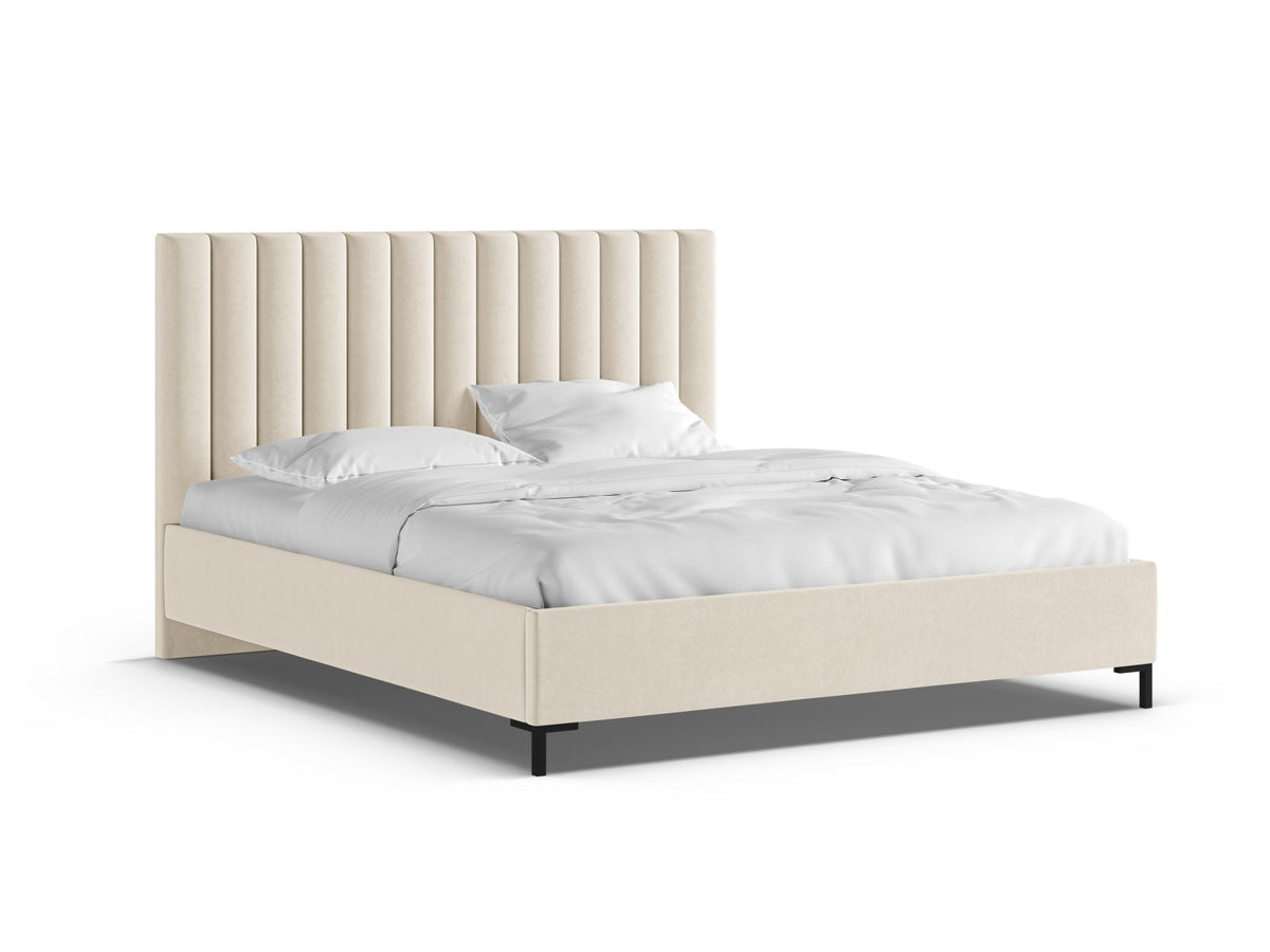 Letto Contenitore con Testata Allison - Beige Chiaro 160x200