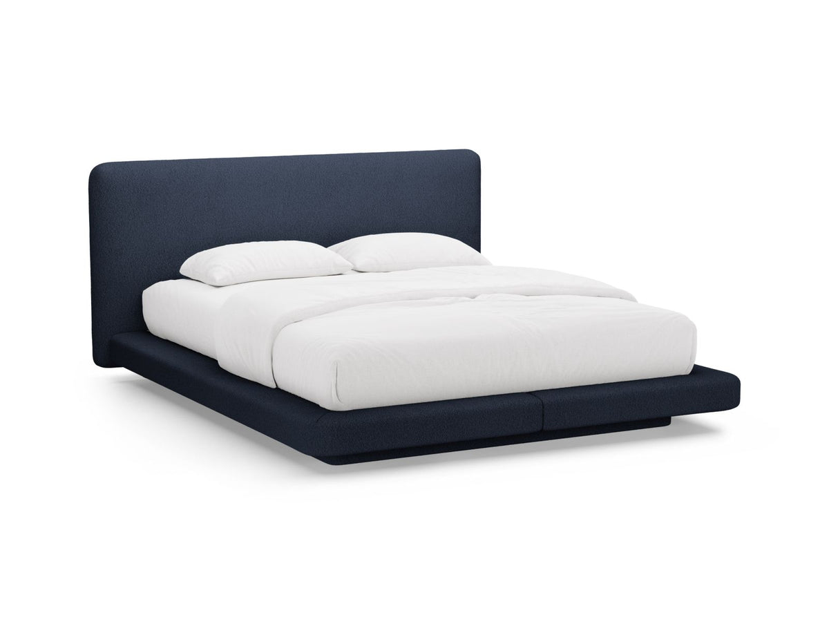 Letto con Testata, "Linea", 225x184x98 - Blu Scuro