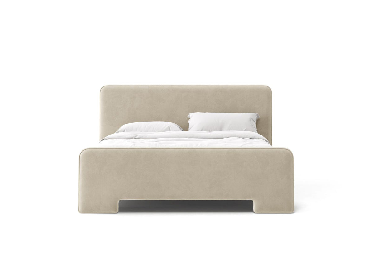 Letto con Testata Eda - Beige Chiaro 180x200