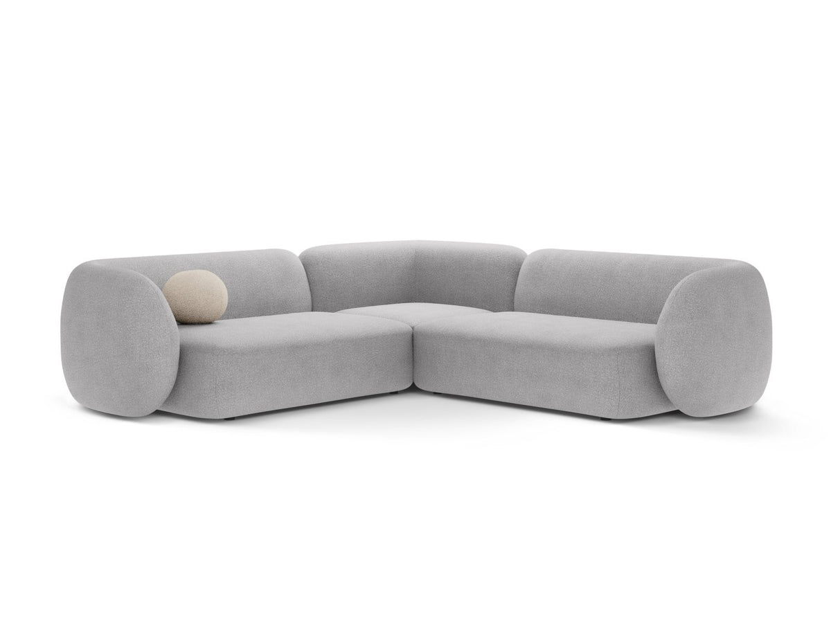 Divano Angolare Modulare Simmetrico, "Kate", 5 Posti, 252x252x76 - Grigio Chiaro