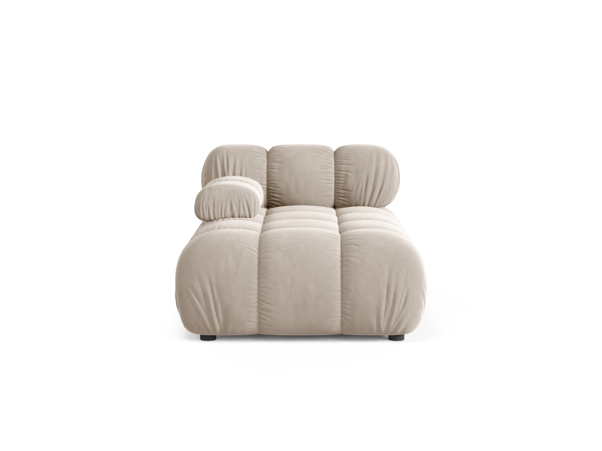 Chaise Longue Sinistra in Velluto, "Bellis", 1 Posto, 155x94x70 - Beige Scuro