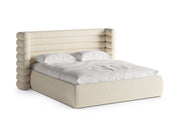 Letto con Contenitore e Testata, "Mount", 228x196x120 - Beige Chiaro Melange