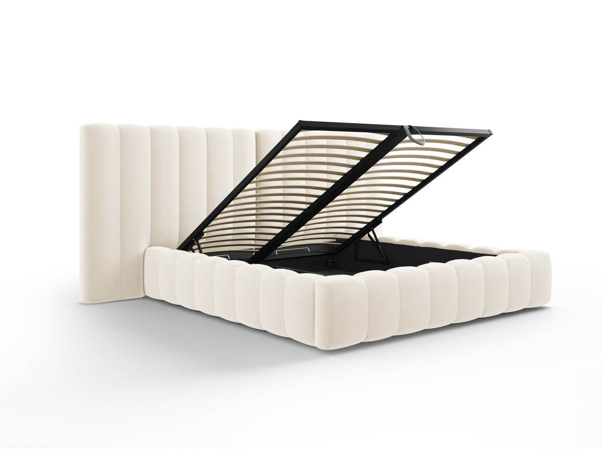Letto contenitore con testiera doppia, "Kelp", 230x350x100