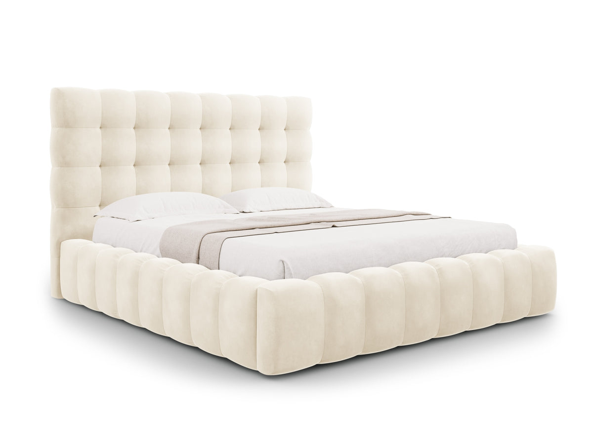 Letto Contenitore con Testata Mamaia - Beige Chiaro 160x200