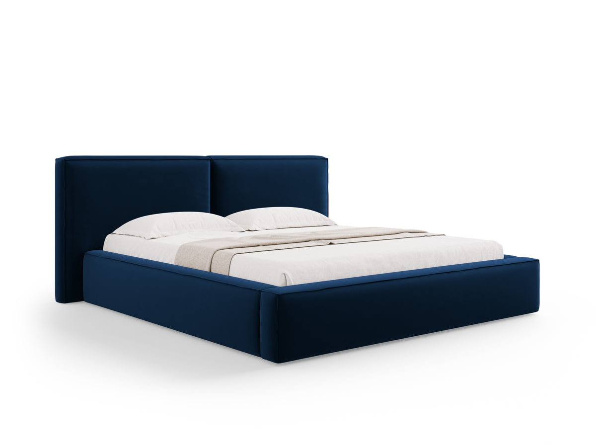 Letto Contenitore con Testata Doppia Jodie - Blu Reale 180x200