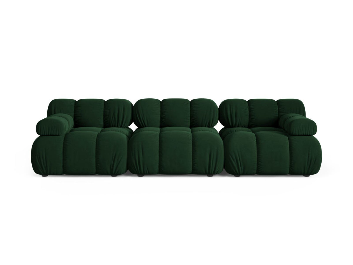 Divano Modulare in Velluto, "Bellis", 3 Posti, 282x94x70 - Verde Bottiglia