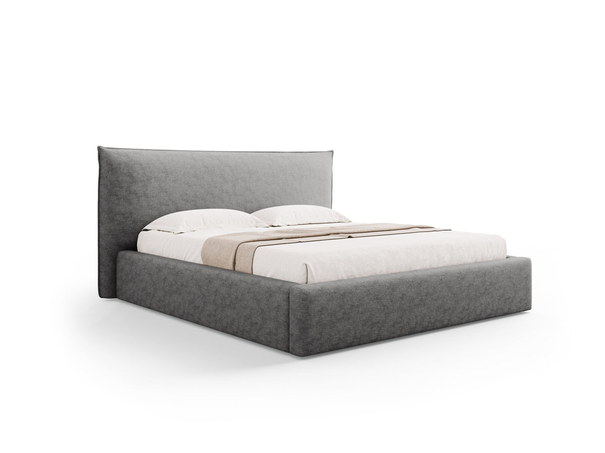 Letto con Contenitore e Testata, "Kaelle", 223x240x111 - Argento