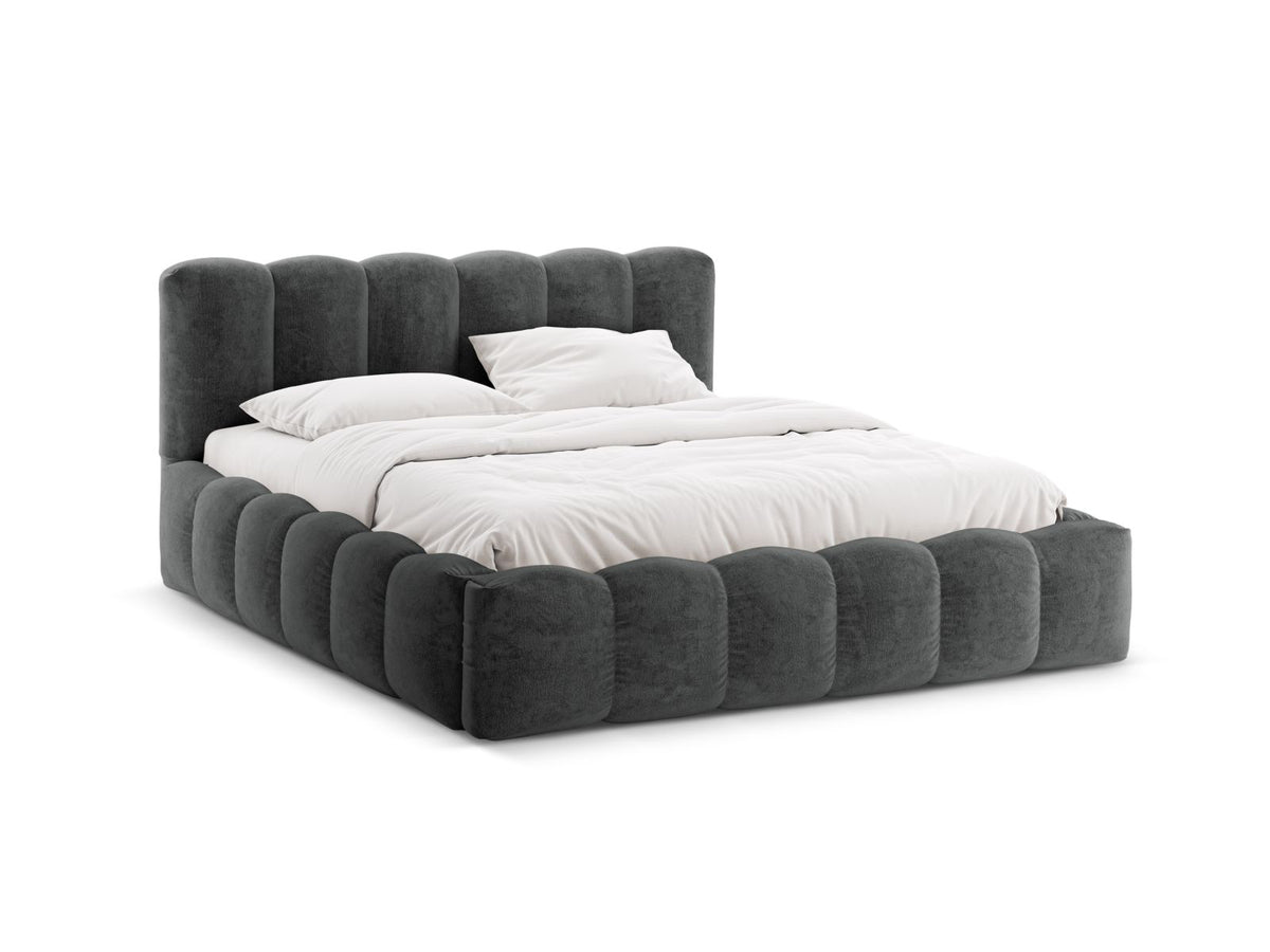 Letto Contenitore con Testata Lupine - Grigio Scuro 160x200
