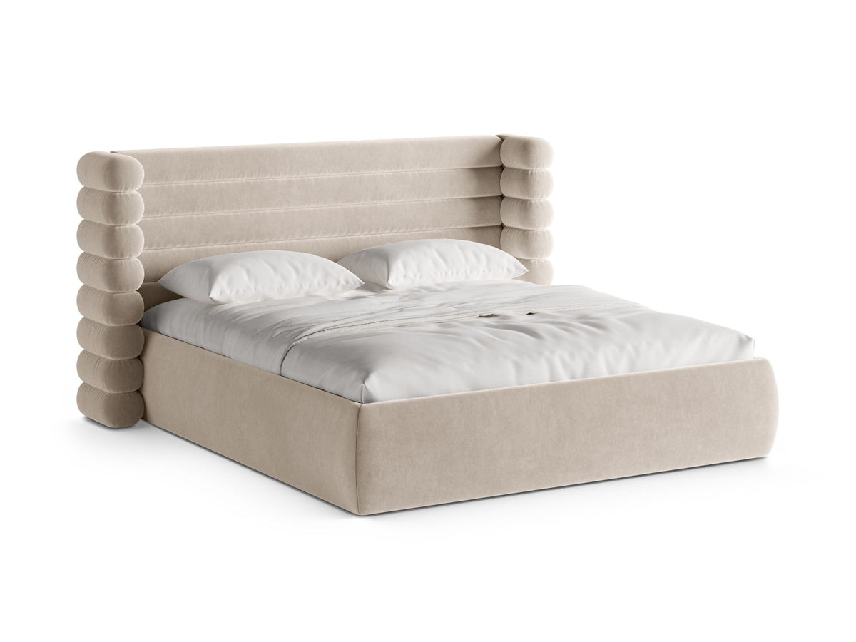 Letto con Contenitore e Testata, "Mount", 228x216x120 - Beige