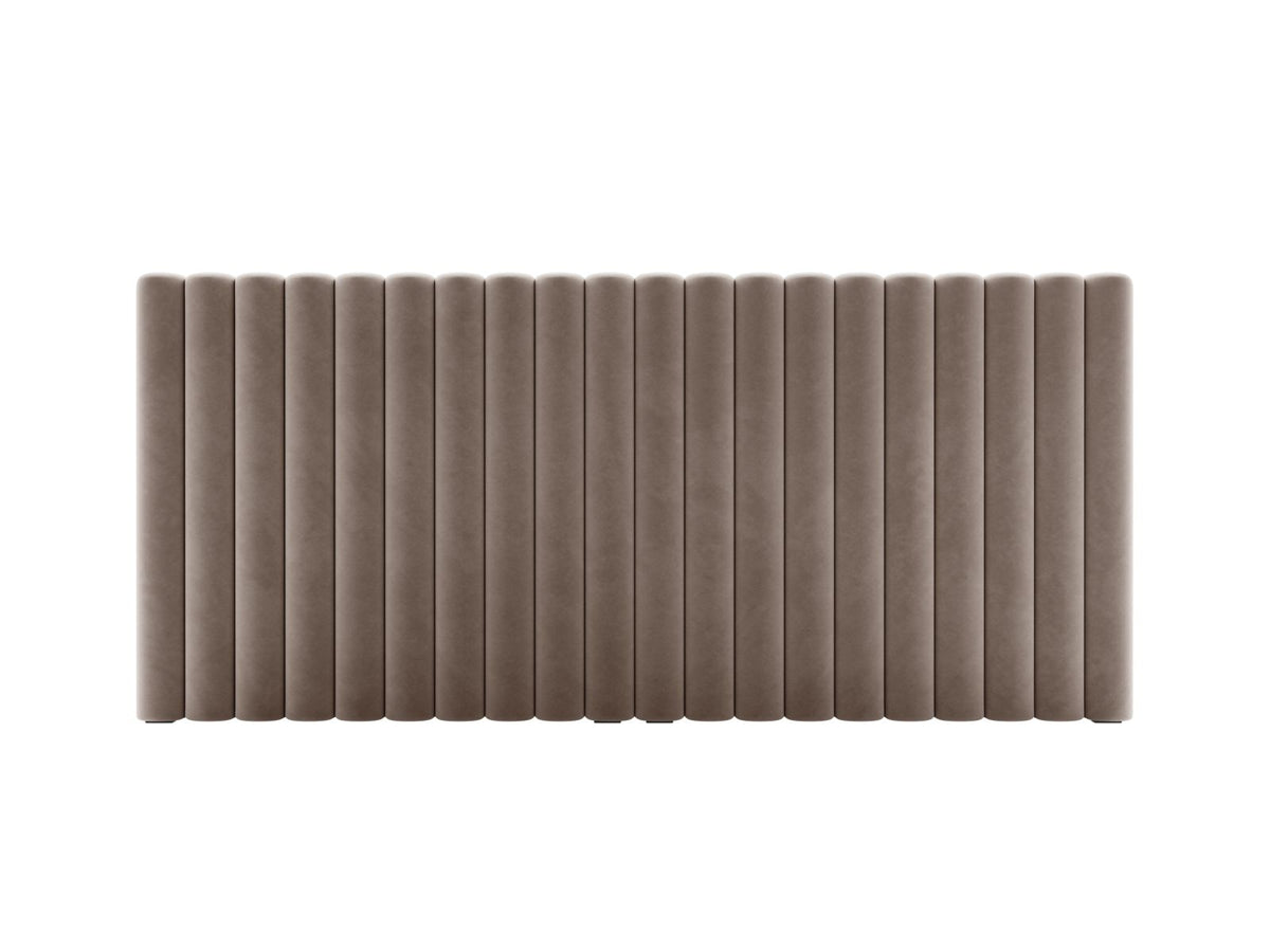 Testata in Velluto, "Mistero", 200x13x95 - Grigio Caldo