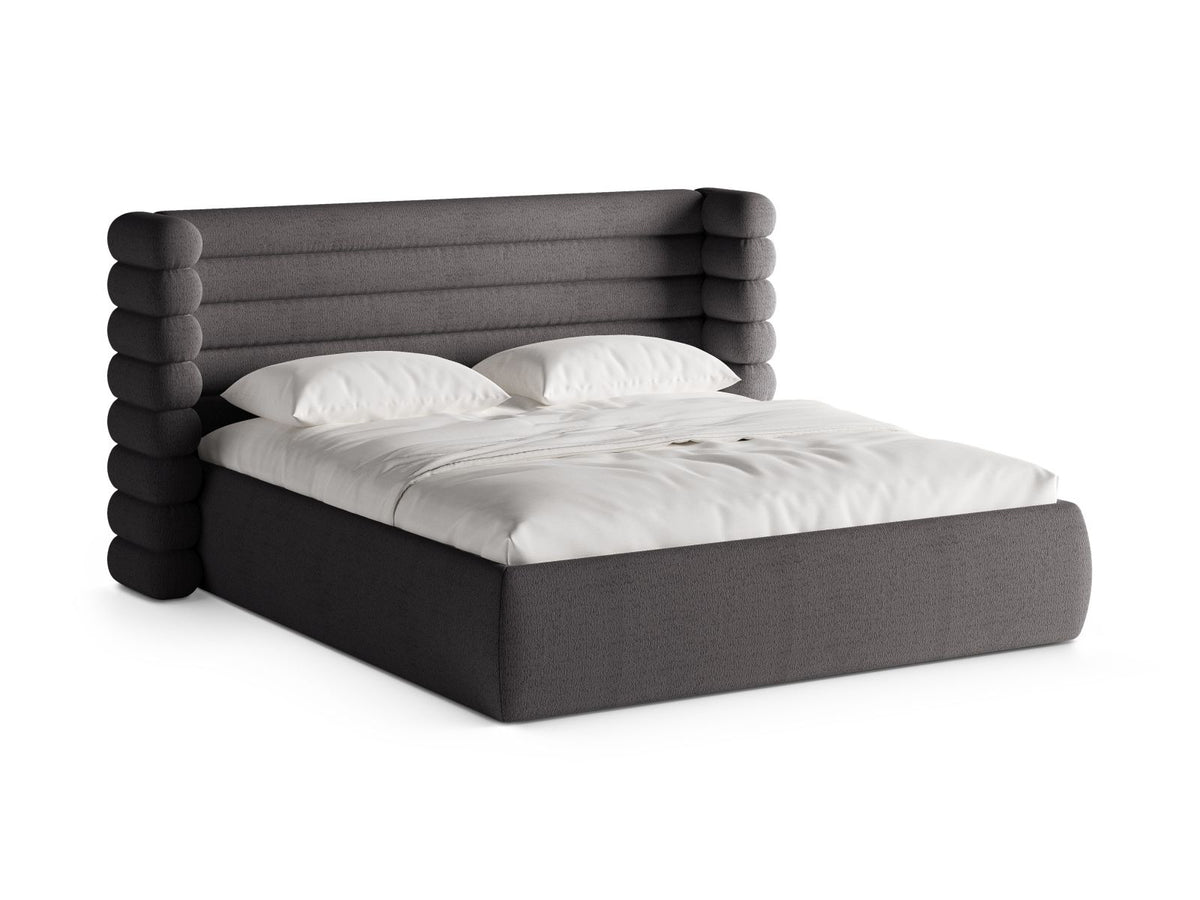 Letto con Contenitore e Testata, "Mount", 228x256x120 - Grafite