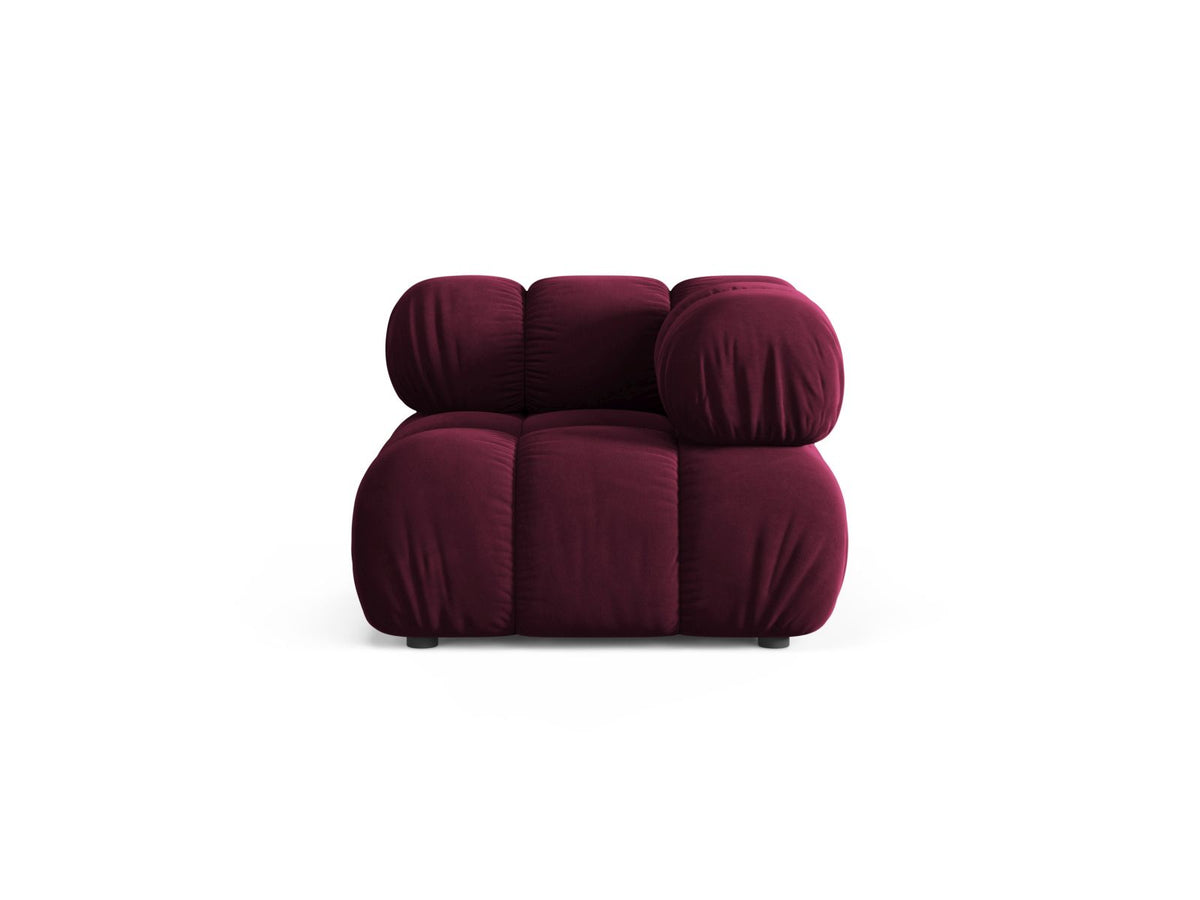 Modulo Angolare in Velluto, "Bellis", 1 Posto, 94x94x70 - Borgogna