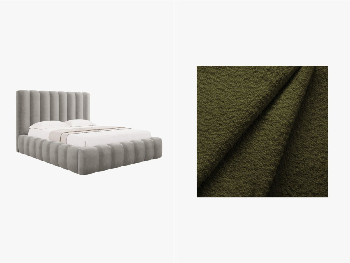 Letto Contenitore con Testata Kelp - Verde Oliva Scuro 160x200