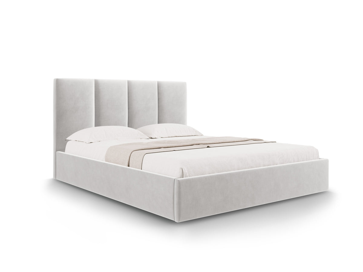 Letto Contenitore con Testata Pyla - Grigio Chiaro 180x200