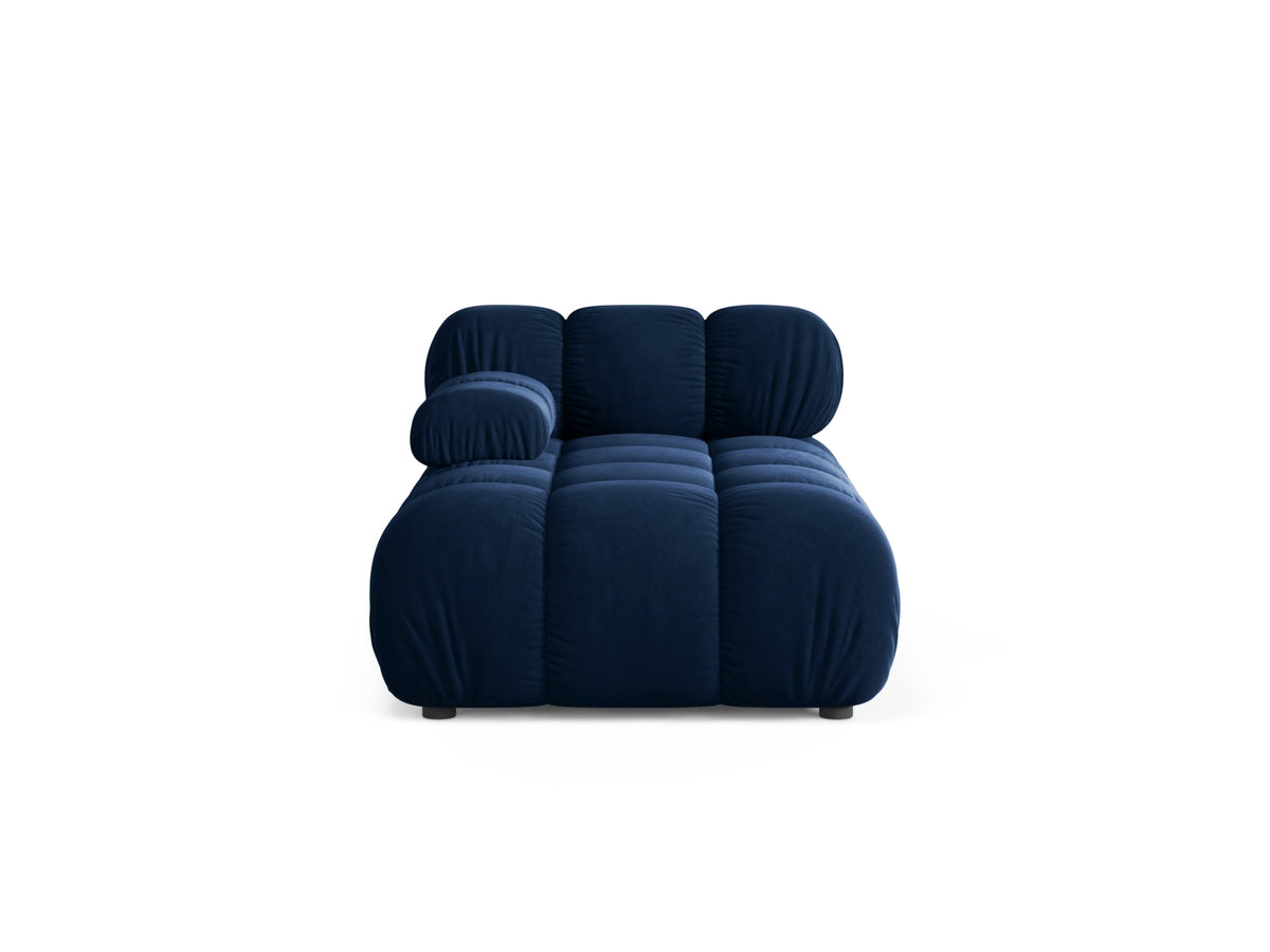 Chaise Longue Sinistra in Velluto, "Bellis", 1 Posto, 155x94x70 - Blu Royal