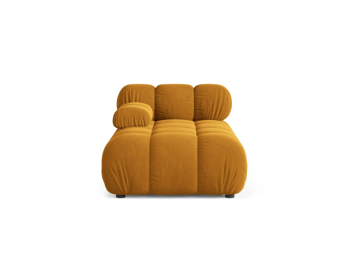 Chaise Longue Sinistra in Velluto, "Bellis", 1 Posto, 155x94x70 - Giallo