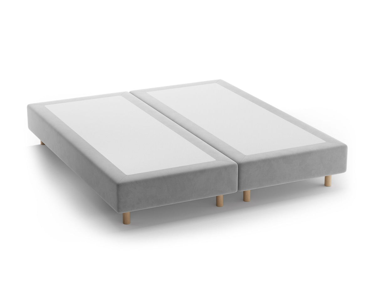 Base Letto Whale Gambe legno di faggio naturale - Grigio Chiaro 200x200