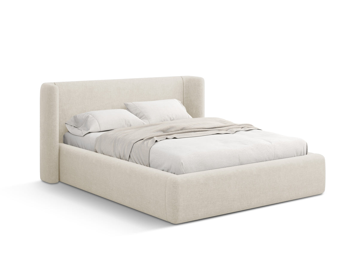 Letto Contenitore con Testata Jolene - Beige Chiaro 180x200