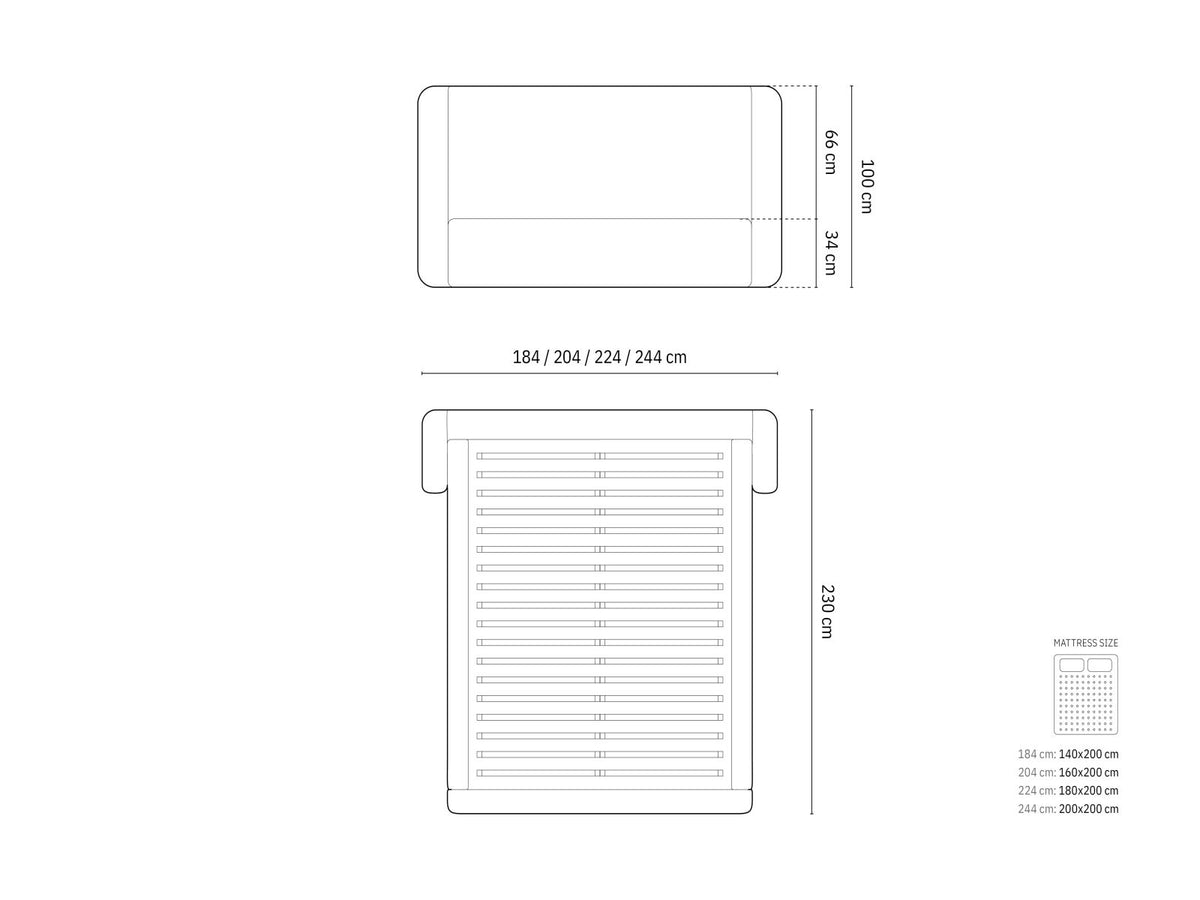Letto Contenitore con Testata Jolene