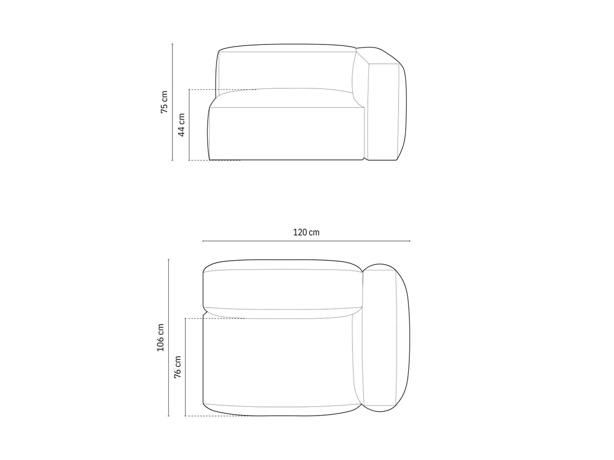 Modulo Singolo Ampio Martina, 1 Posto, 106x120x75