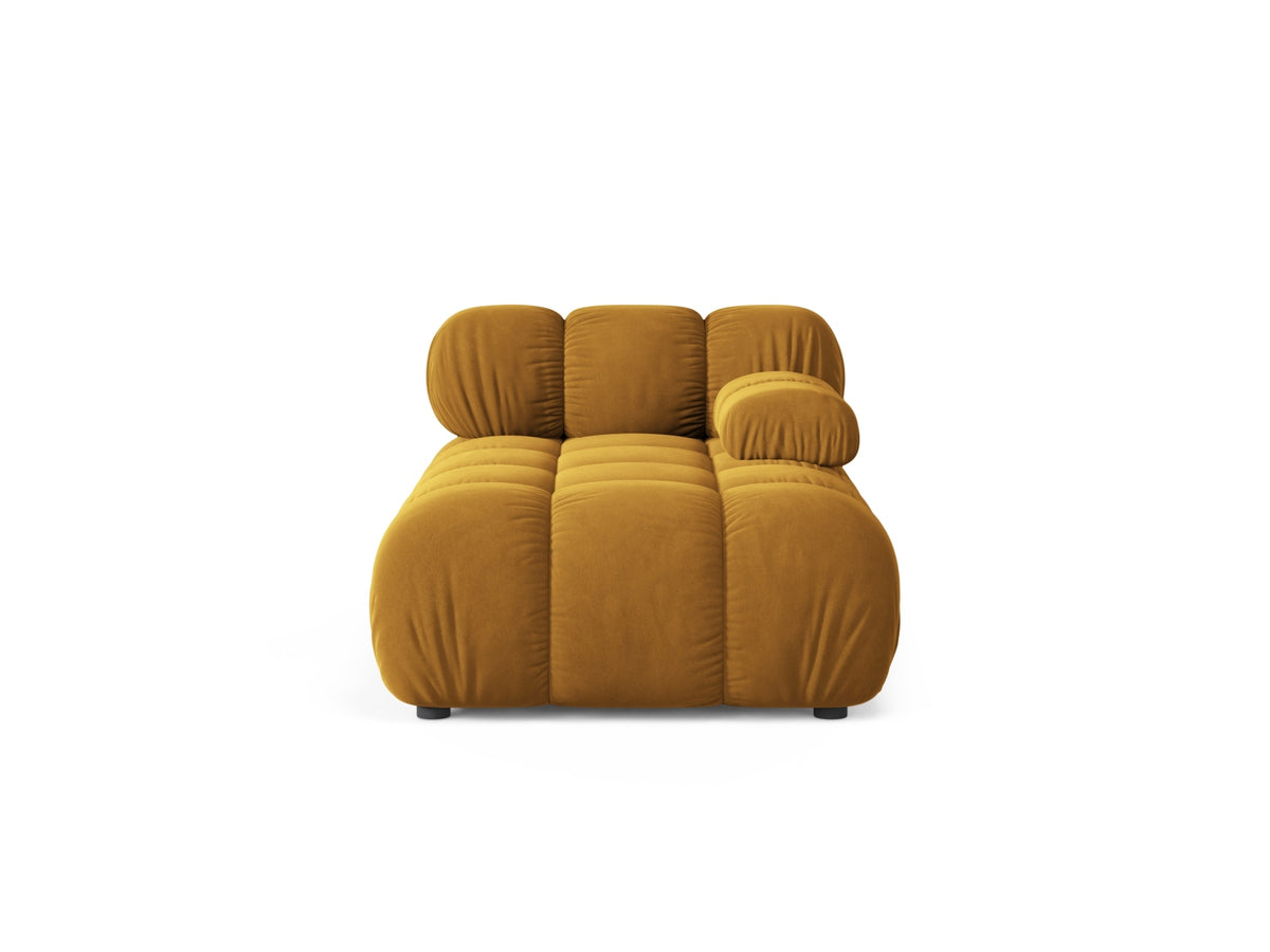 Chaise Longue Destra in Velluto, "Bellis", 1 Posto, 155x94x70 - Giallo