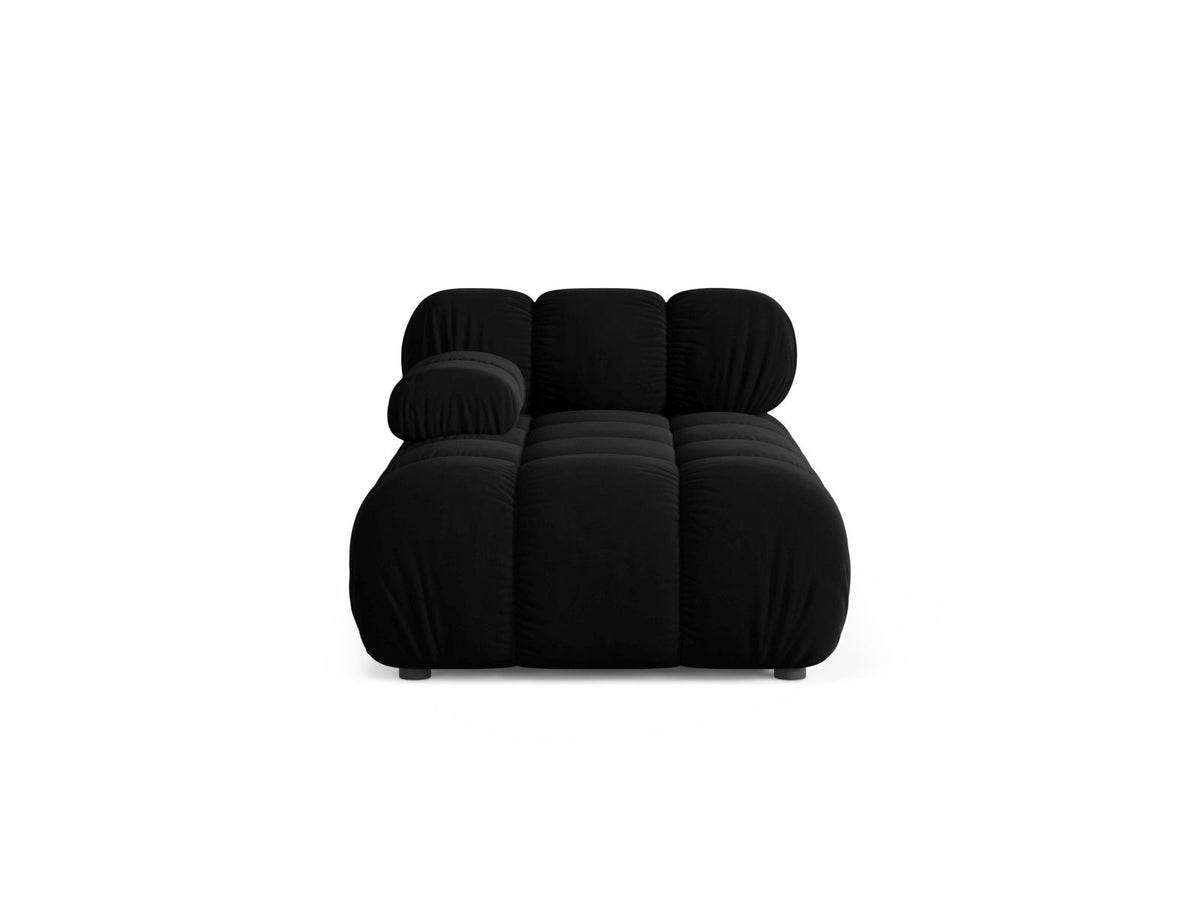 Chaise Longue Sinistra in Velluto, "Bellis", 1 Posto, 155x94x70 - Nero