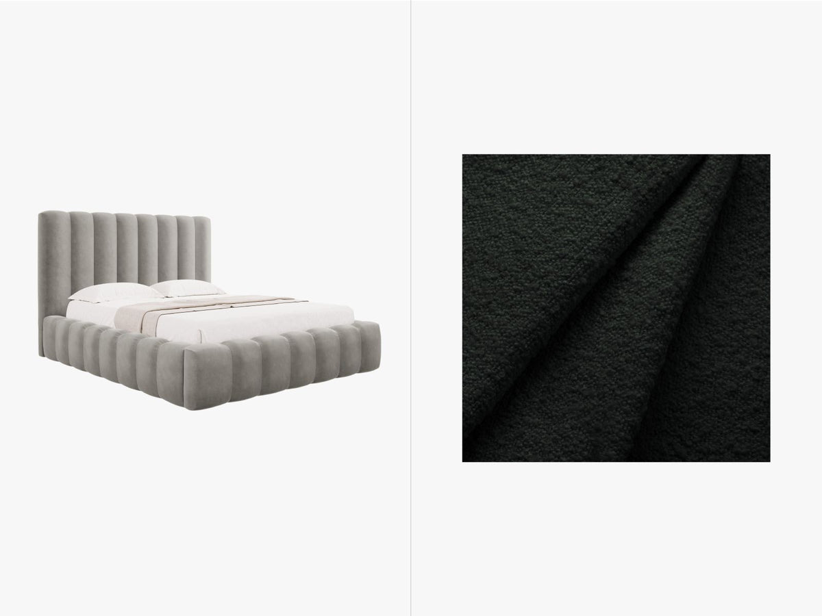 Letto Contenitore con Testata Kelp - Nero 160x200