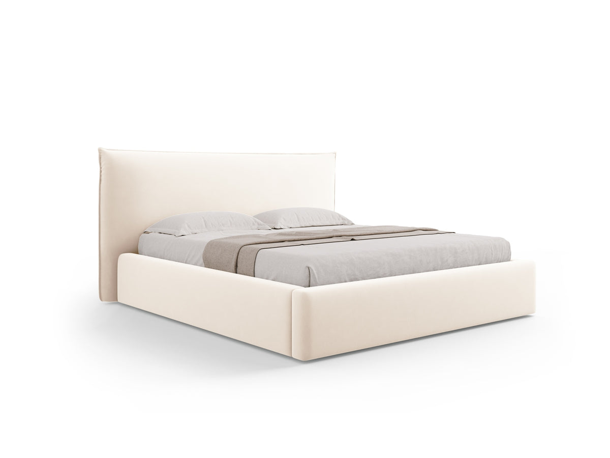 Letto Contenitore con Testata Kaelle - Beige Chiaro 200x200