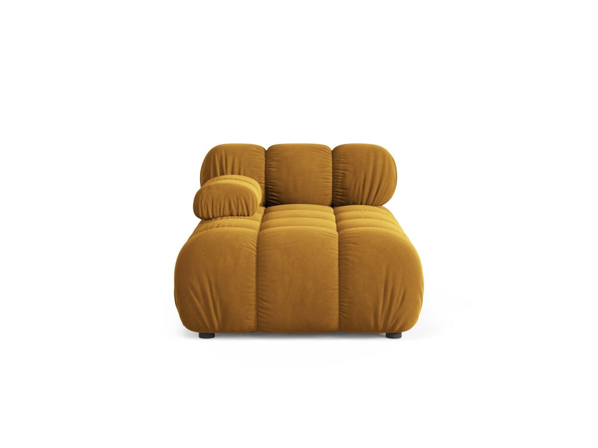Chaise Longue Sinistra in Velluto, "Bellis", 1 Posto, 155x94x70 - Giallo