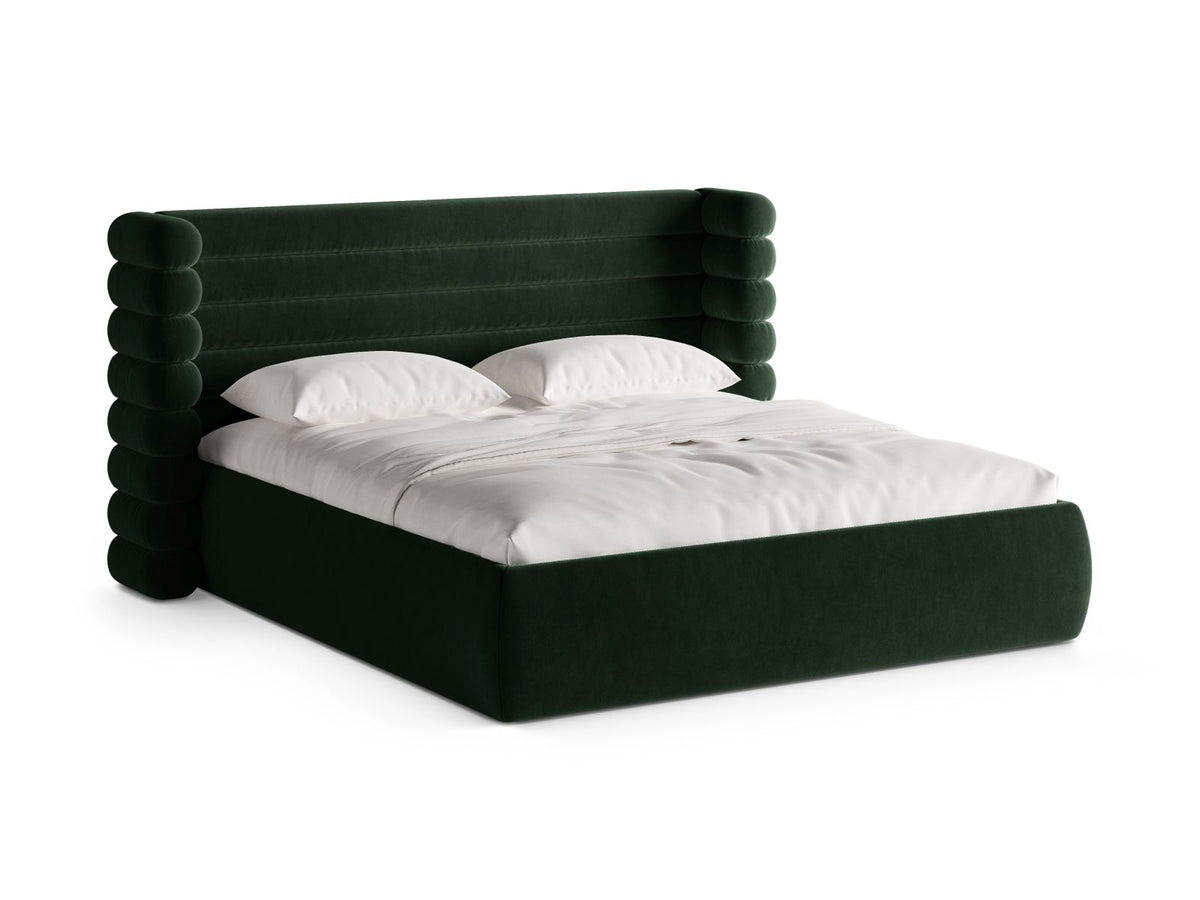 Letto con Contenitore e Testata, "Mount", 228x216x120 - Verde Bottiglia